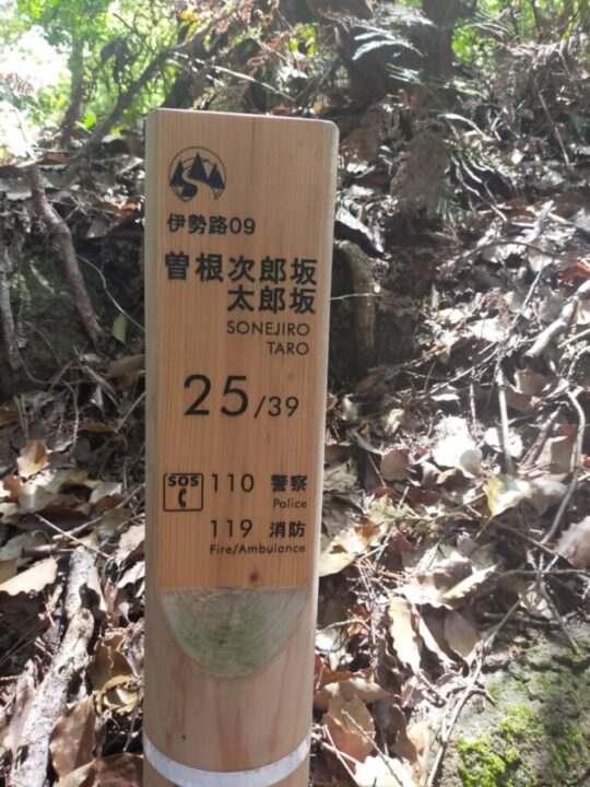 次郎坂太郎坂の100mごとにある標識